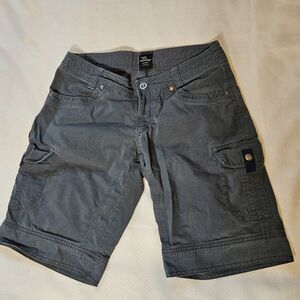 Kuhl womens hiking stretch pockets shorts womens 4 blue gray 6 pockets